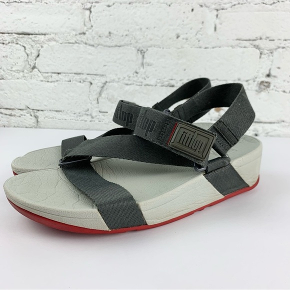 Fitflop Grey Surfa Cross Ankle Heel Strap Sandals 7 - Picture 5 of 13